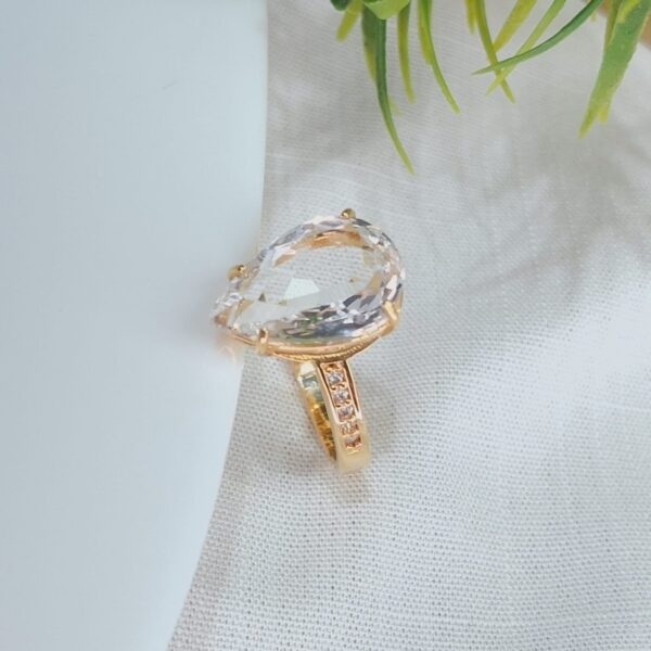 ANEL GOTA TRANSPARENTE - BANHADO À OURO 18 K