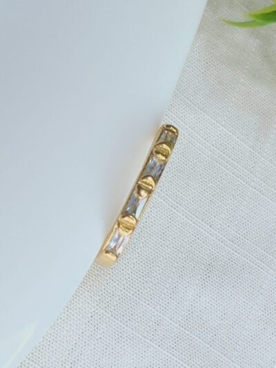 ANEL 4 PEDRAS - BANHADO À OURO 18 K